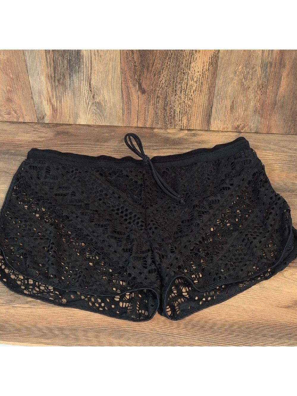 Black Lace Over Swimming Shorts XL           -721G